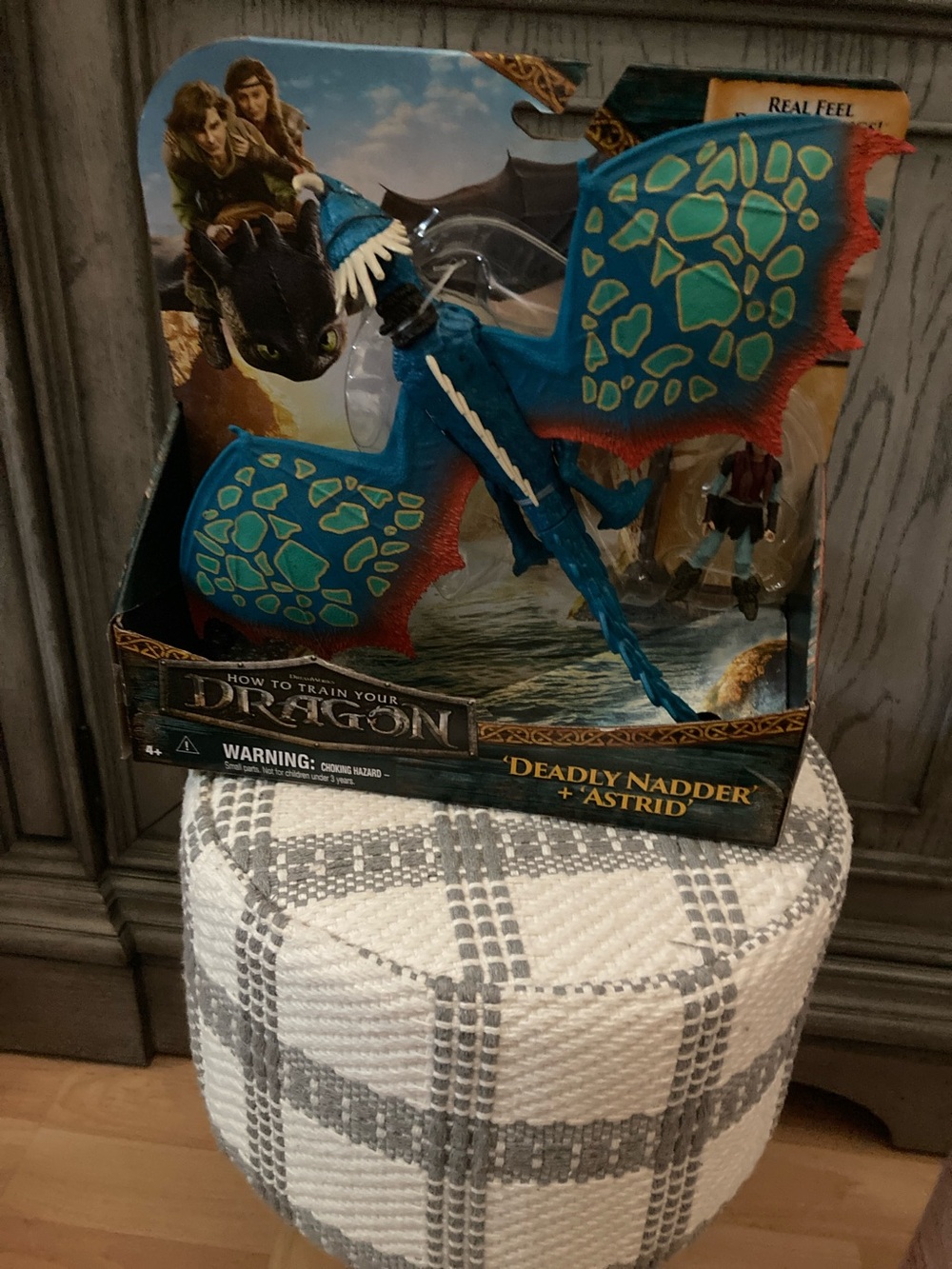 Dreamworks Blue and Teal Deadly Nadder Dragon Figure with Astrid